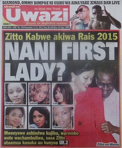 Leo gazeti la udaku la Uwazi katika ukurasa wake wa kwanza limeandika