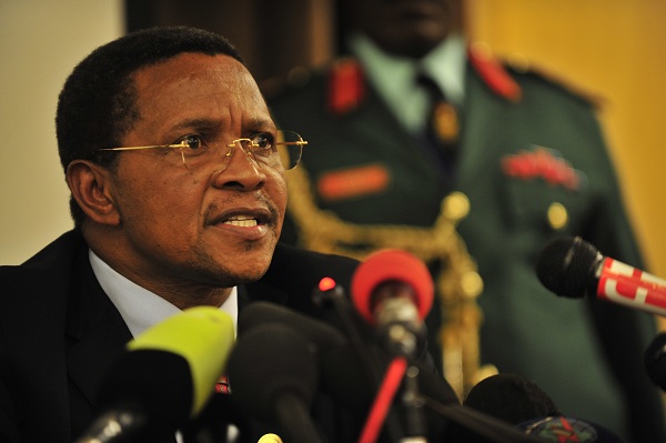 Jakaya Kikwete, president of Tanzania, answers questions at a press conference at the United Nations (UN) building in Addis Ababa, Ethiopia, during the 12th African Union (AU) Summit.